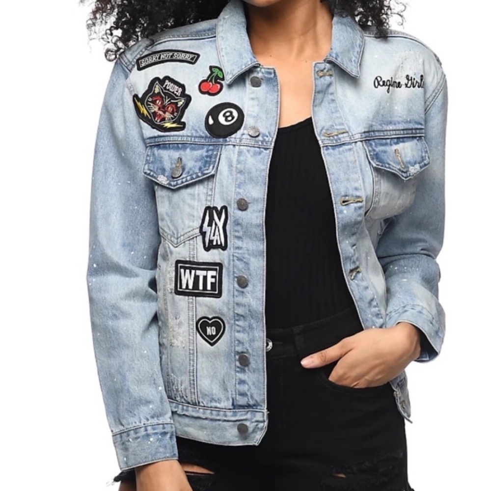 Civil Regime “Sorry Not Sorry” Patch Denim Jacket… - image 1